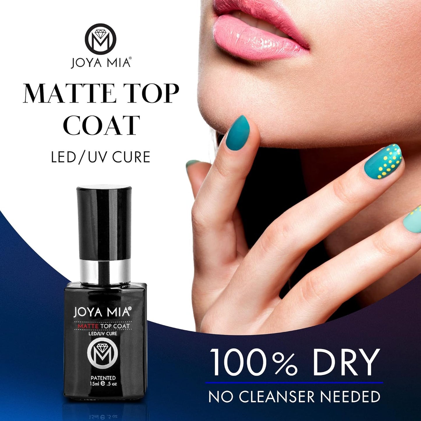 JOYA MIA - No Wipe Matte Top Coat for Acrylic & Gel Nails, Long-Lasting Soak-Off Top Coat, 15 mL