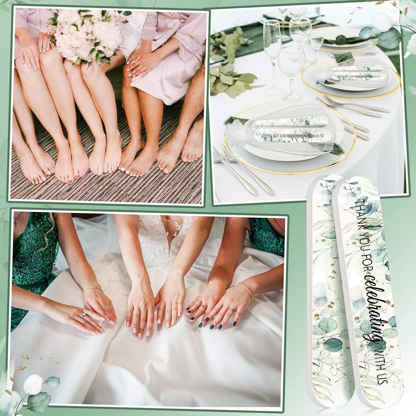 50 Pcs Wedding Bridal Shower Party Favors Bulk Nail Files Emery Boards for Guests Bridesmaid Bachelorette Party Favors Thank You for Celebrating with Us Game Prizes Gifts Bags Stuffers