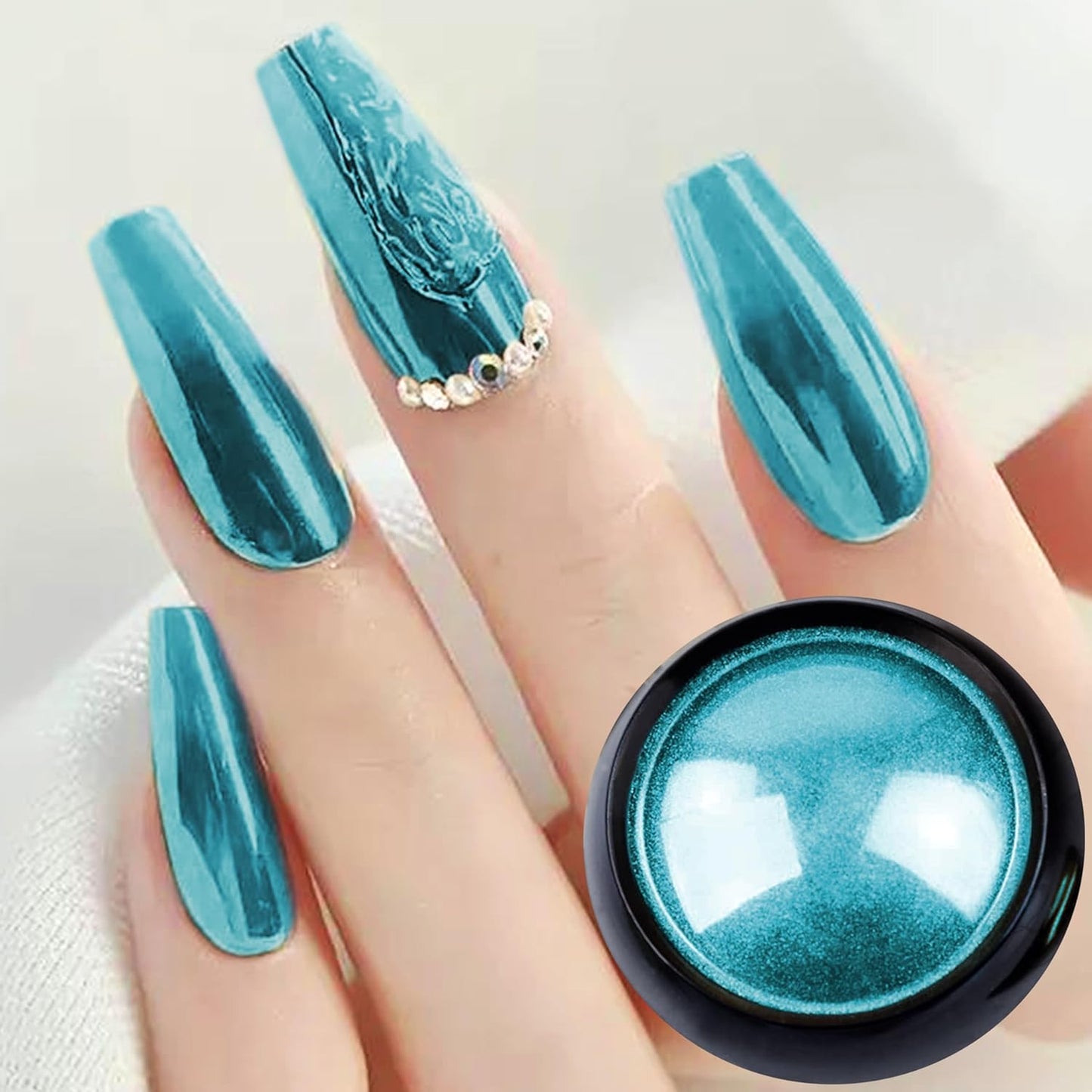 Chrome Powder for Nails,6Colors Fairy Chrome Powder Kit Mirror Luster Effect Charm Chrome PowderS for Gel Nails,Aurora ChromeS Nail Powder for Nail Art,Chrome PowderS for Acrylic Nails