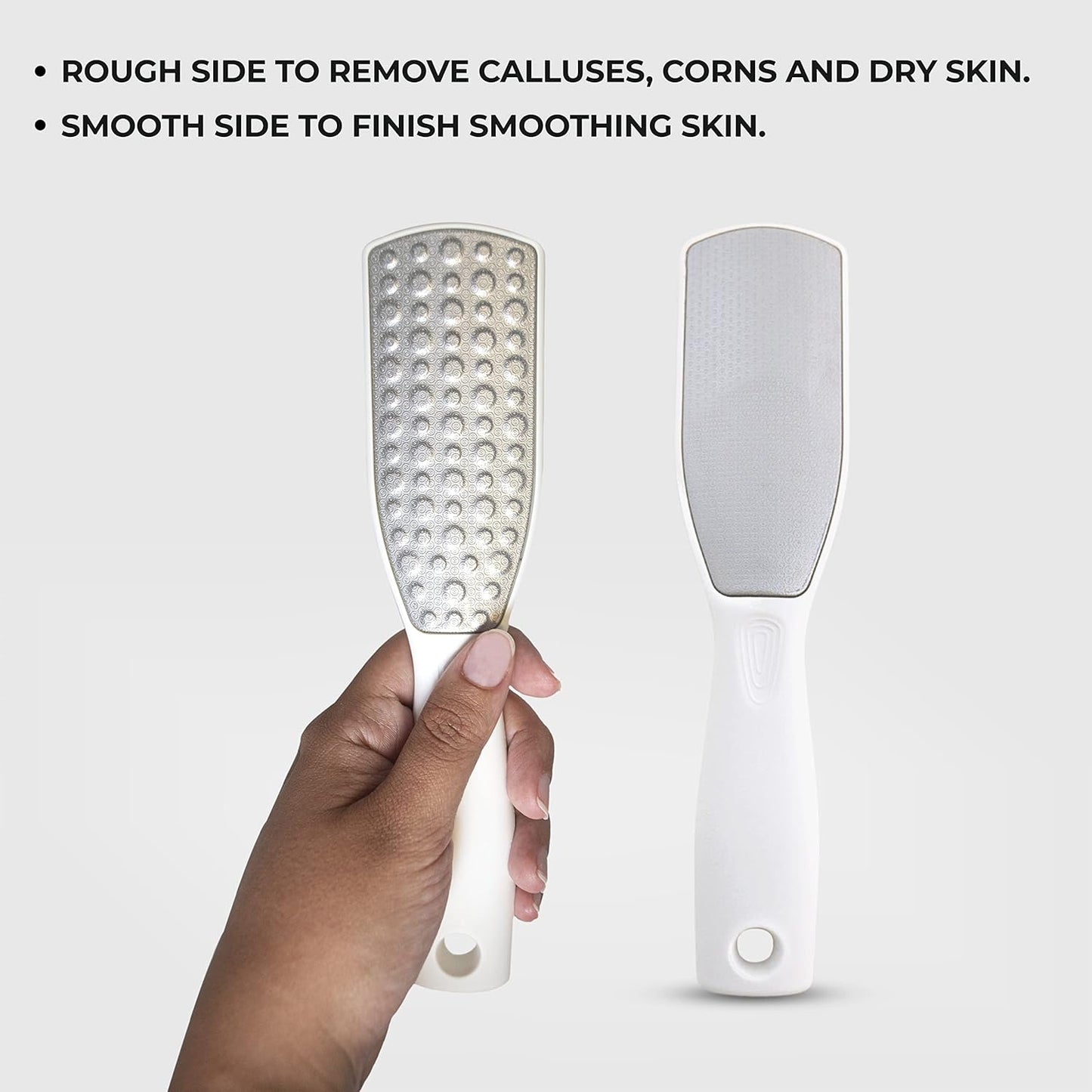 Best Foot File for Dead Skin, Cracked Heels, Calluses & Dry Feet 2024 | Reusable Heavy Duty Stainless Steel Scraper for Thick Hard Skin Removal | Top Metal Callouses Remover | Good Pedicure Filer Tool
