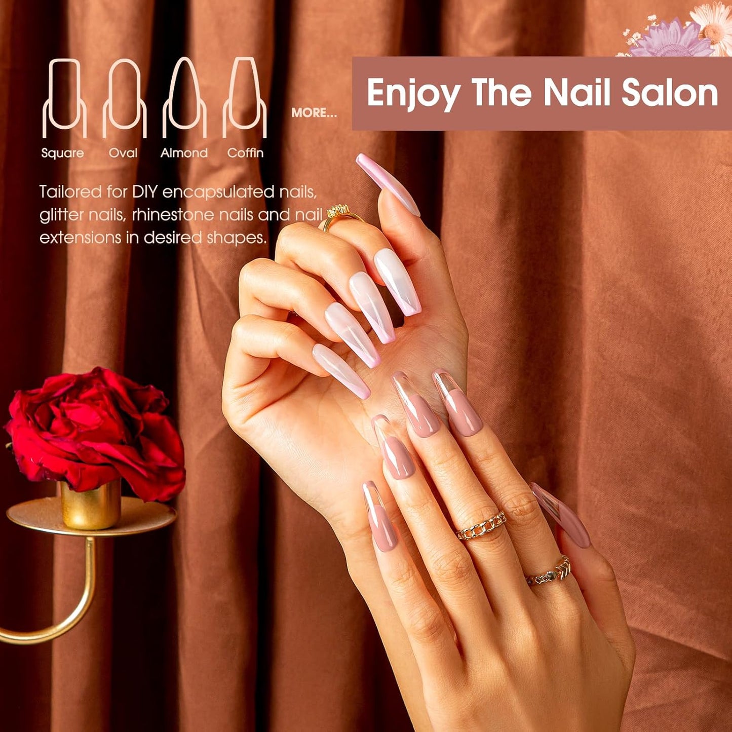 ROSALIND Pink Poly Nail Gel, 60ml Extension Gel for Nail Art Poly, Natural Color Builder Pink Gel Poly Extension Easy to DIY Use at Home Need UV Lamp