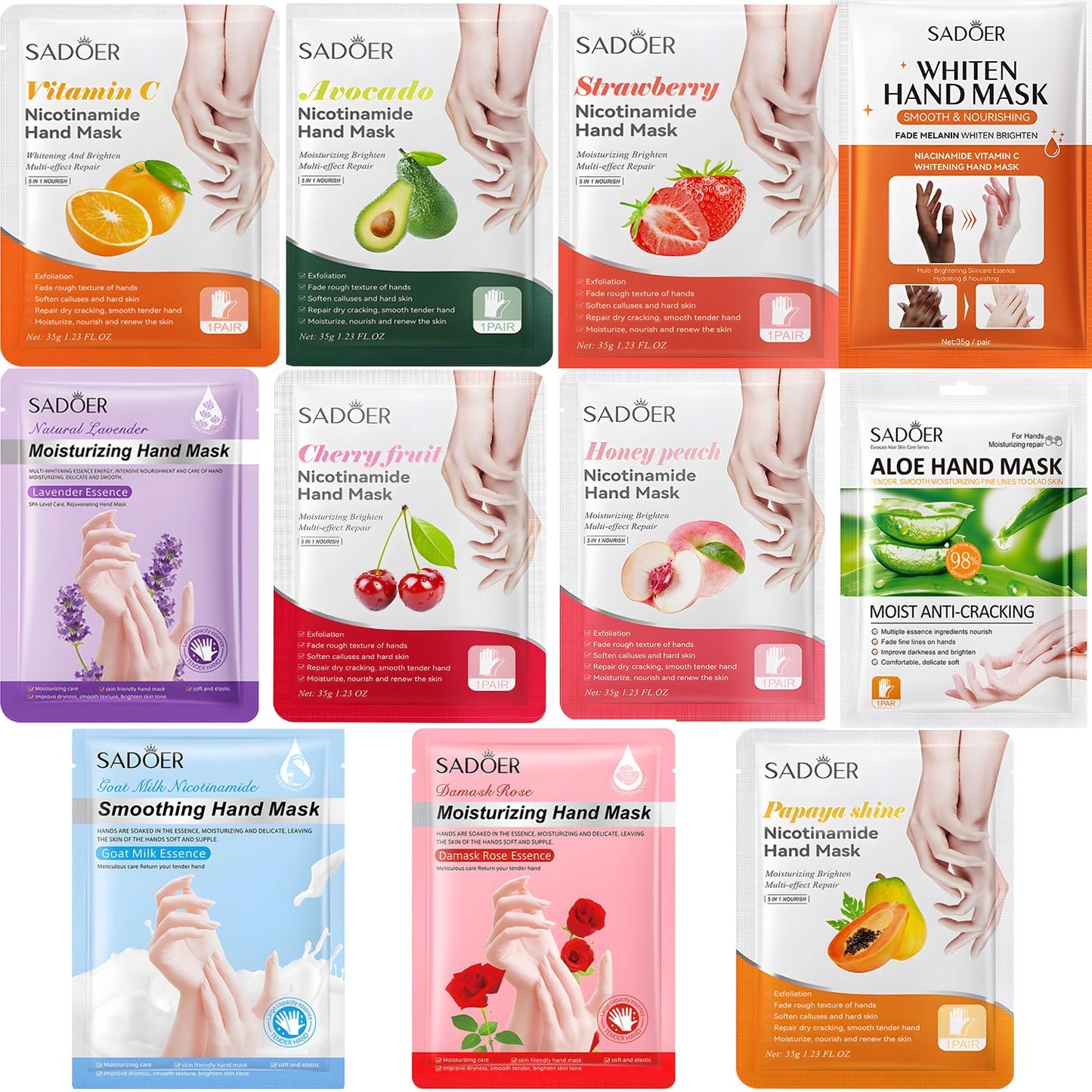 Hand Cream Moisturizing Mask, Hand Masks Moisturizing Glove for Dry Hands, Hydrating and Regenerates Dead Skin, Hand Care Moisture Gloves for Dry Hands, Safe for All Skin Types (11 pack)