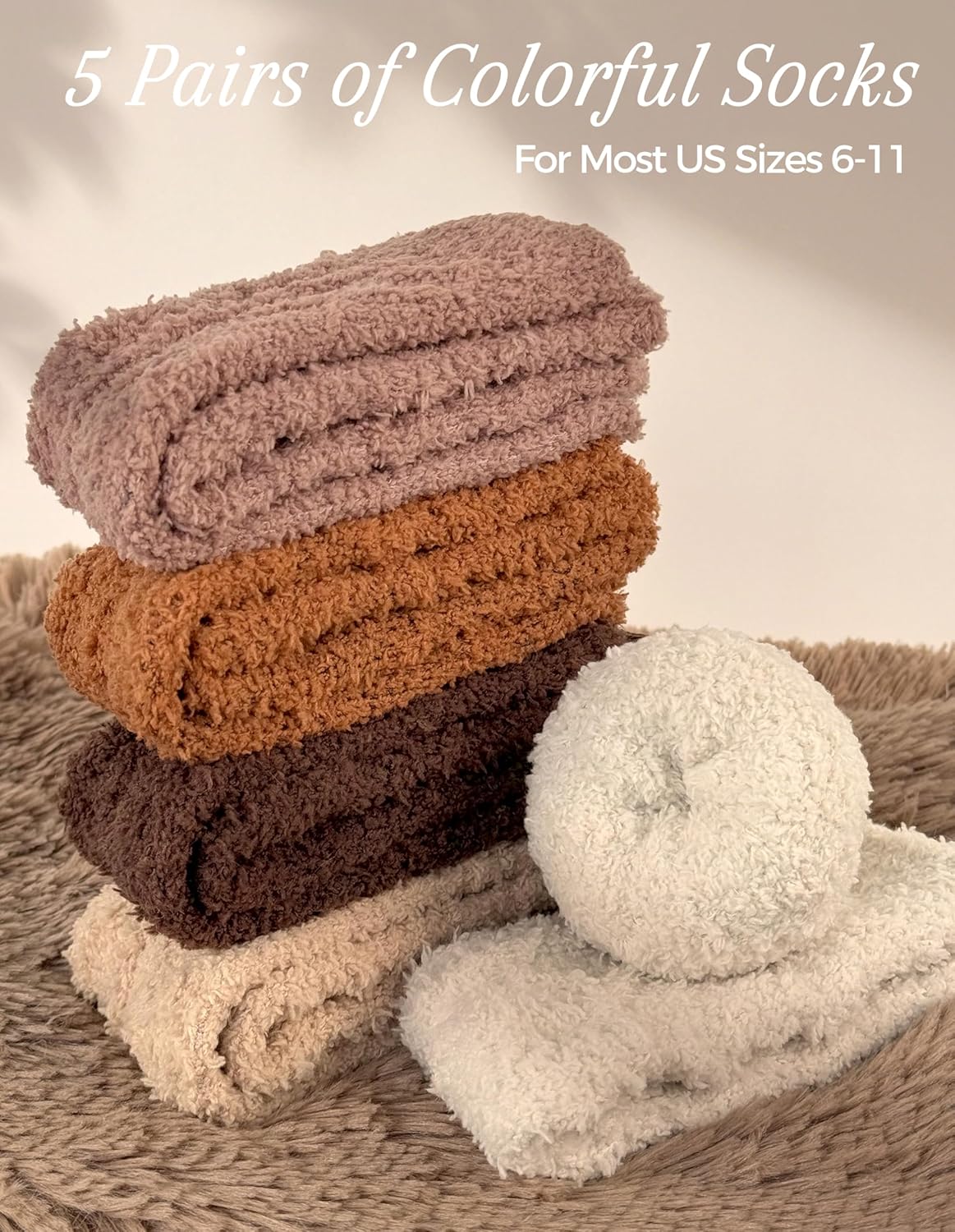 TEHOOK Warm & Cozy Gifts for Women, Stocking Stuufers, Fluffy Fuzzy Plush Sleeping Slipper Socks - Soft Warm Fabric