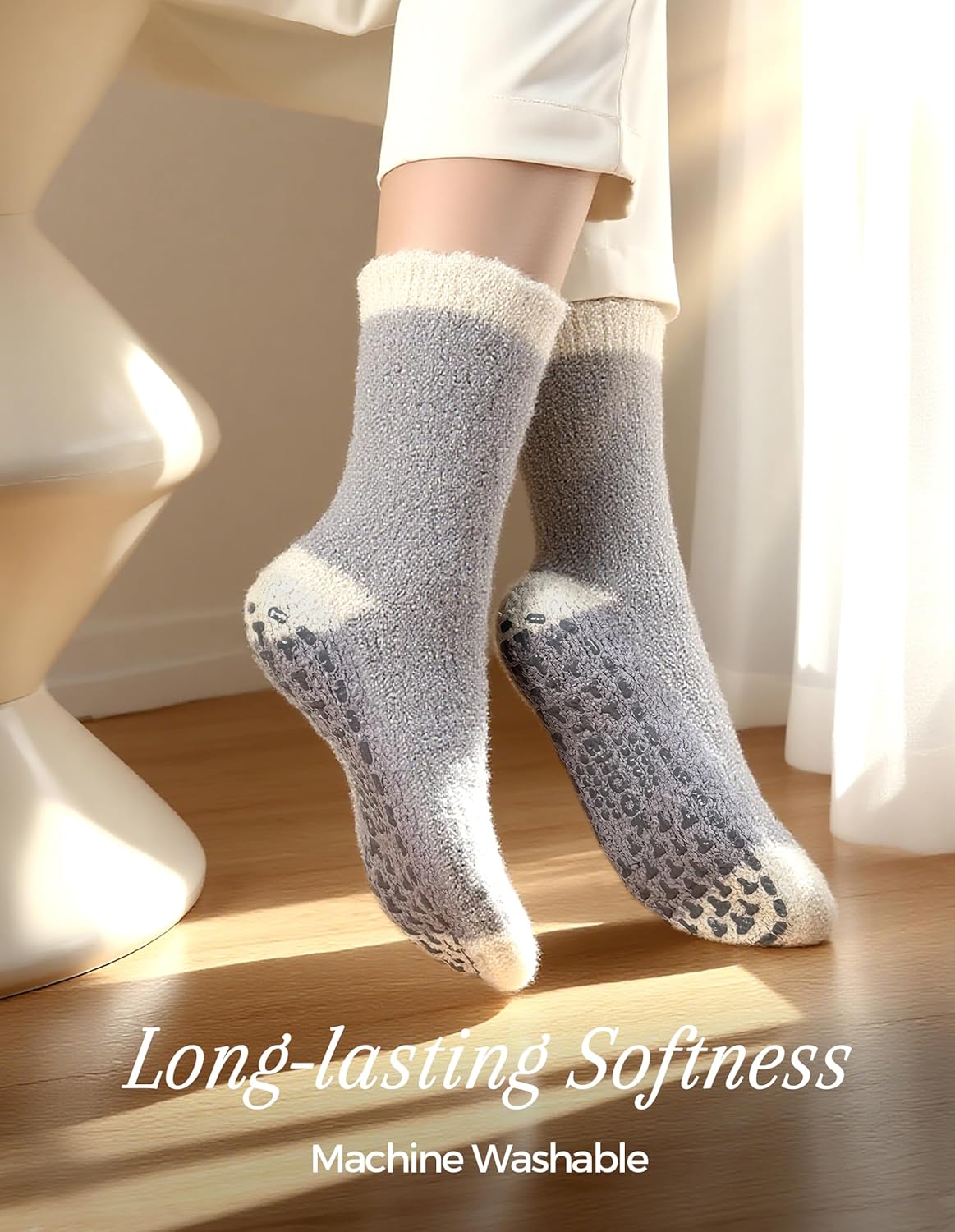 TEHOOK Warm & Cozy Gifts for Women, Stocking Stuufers, Fluffy Fuzzy Plush Sleeping Slipper Socks - Soft Warm Fabric