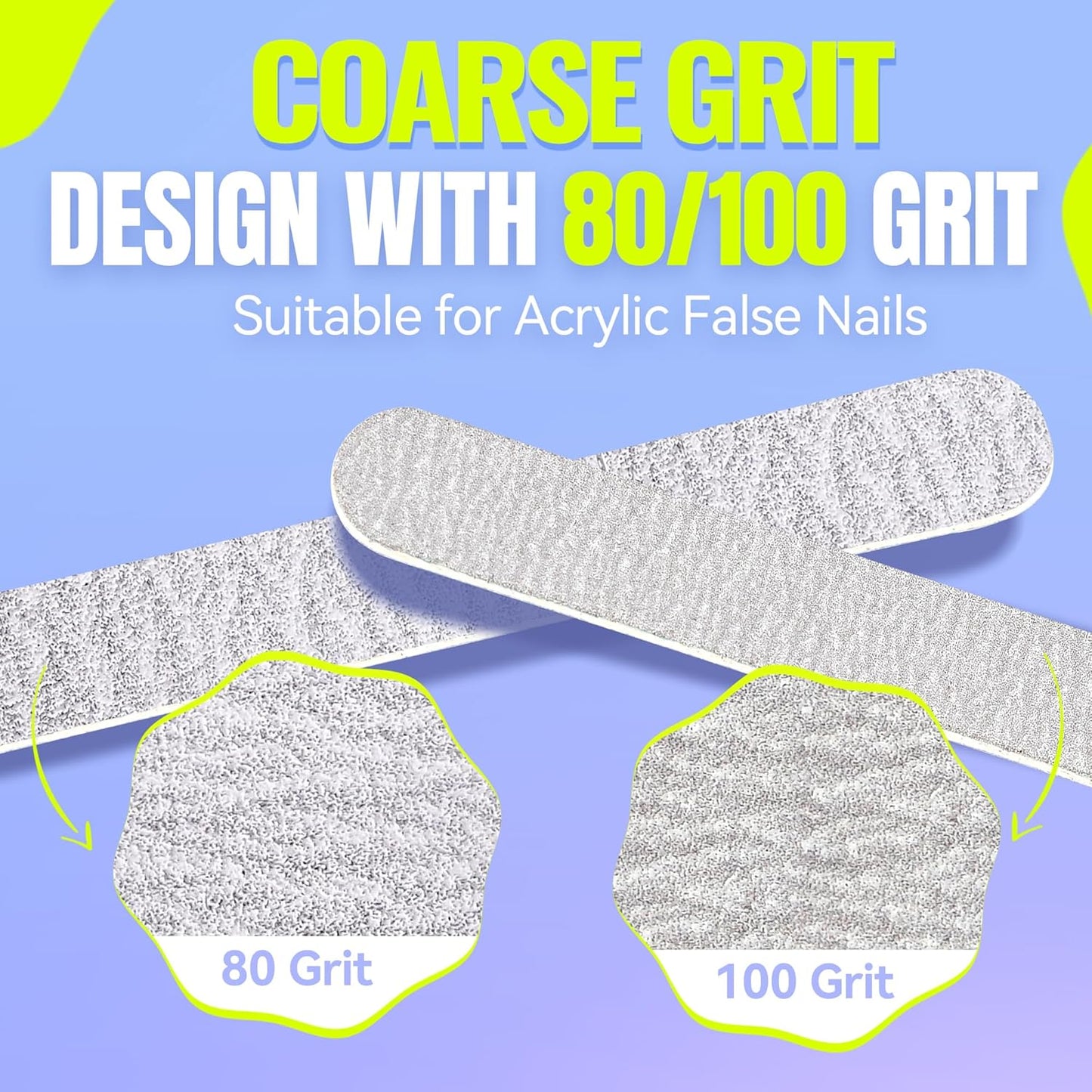 Disposable Zebra Nail Files 80/100 Grit 5 Inch Double Sided Emery Boards for Acrylic Nails Toenails Professional Manicure Pedicure Tools 50Pcs (Pack of 2)