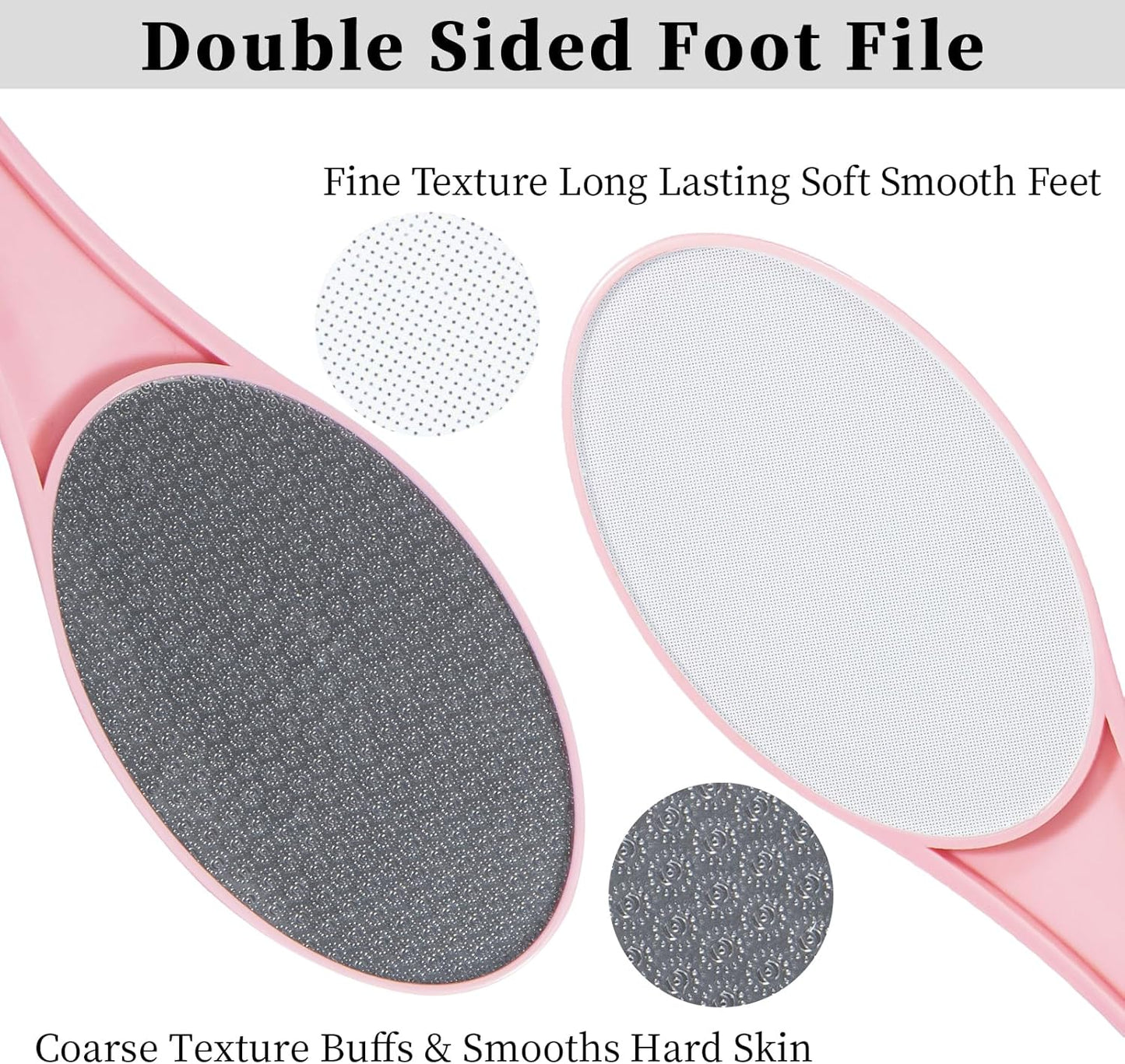 2 Pack Nano Glass Foot File Callus Remover, Beomeen Hard and Dead Skin Remover for Feet, Double Sided Foot Scrubber Pedicure Tool, Hair Eraser for Softer & Smoother Feet, Random Black/White Glass