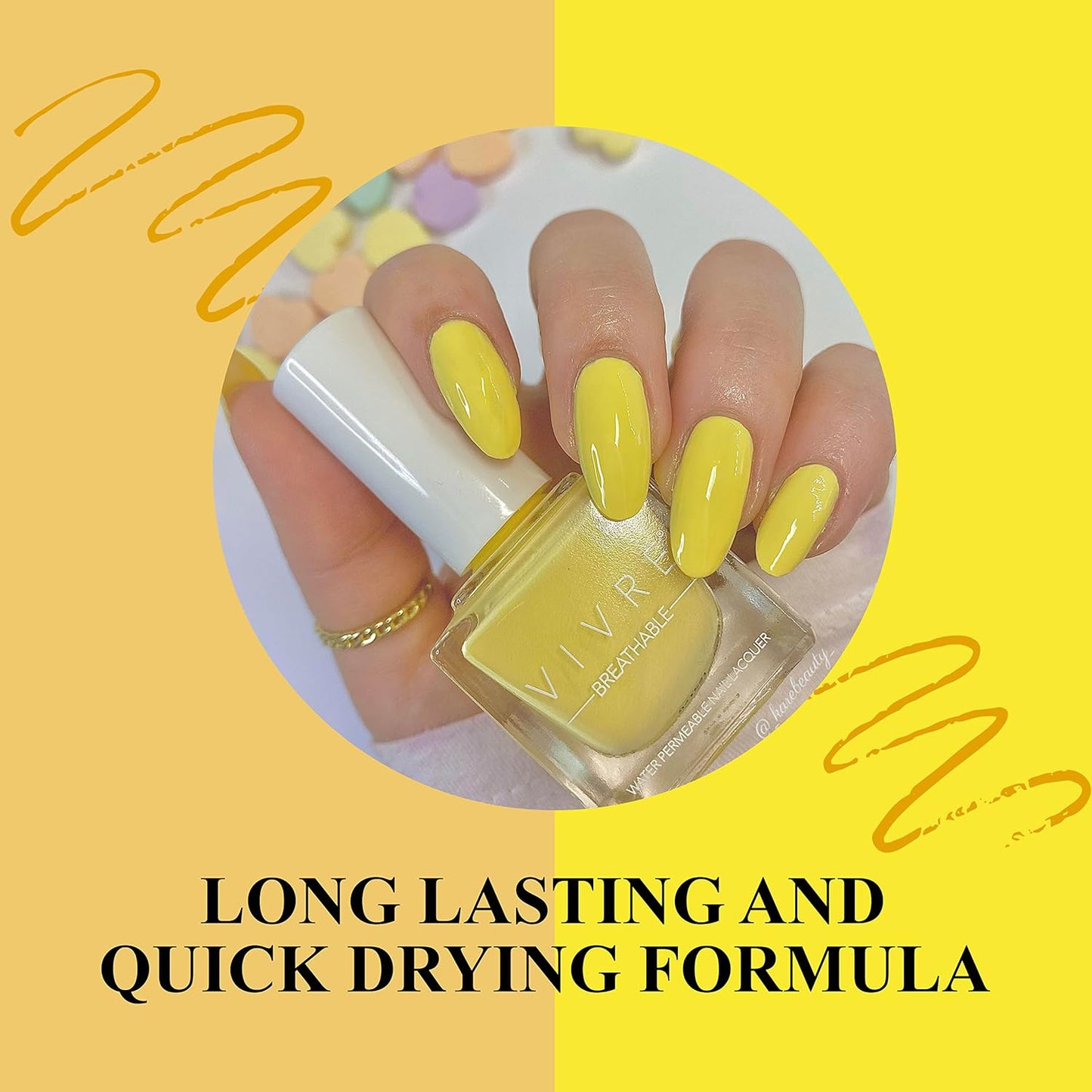 VIVRE Cosmetics Quick Dry Shiny Halal Nail Polish - Vegan, Non Toxic, Long Lasting, Breathable & Water Permeable - Going Bananas