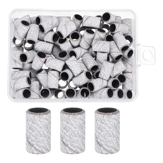 HARFINGTON 100pcs Small Sanding Bands 180 Grit for Nail Drill Bits Mini Sanding Band for Nails Gel Manicures White