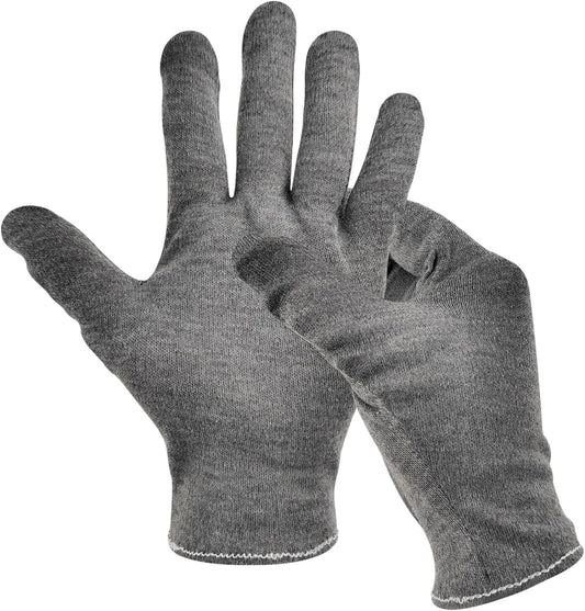 3 Pairs(6Pcs) Cotton Gloves for Eczema and Dry Hands, Moisturizing Gloves, Work Gloves for Men, Women, SPA, Jewelry Inspection (Grey, 3 Pairs)