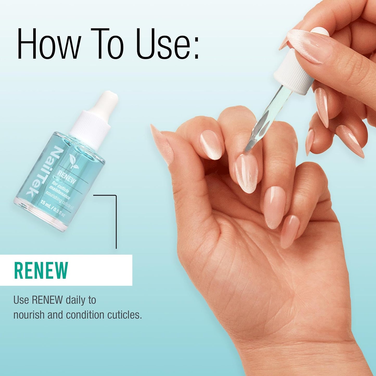 Nail Tek Renew Cuticle Oil – Nourishing & Hydrating Cuticle Treatment, Moisturizing Nail Care, Softens Dry Cracked Cuticles, Promotes Healthy Nails Growth, 0.5 fl oz