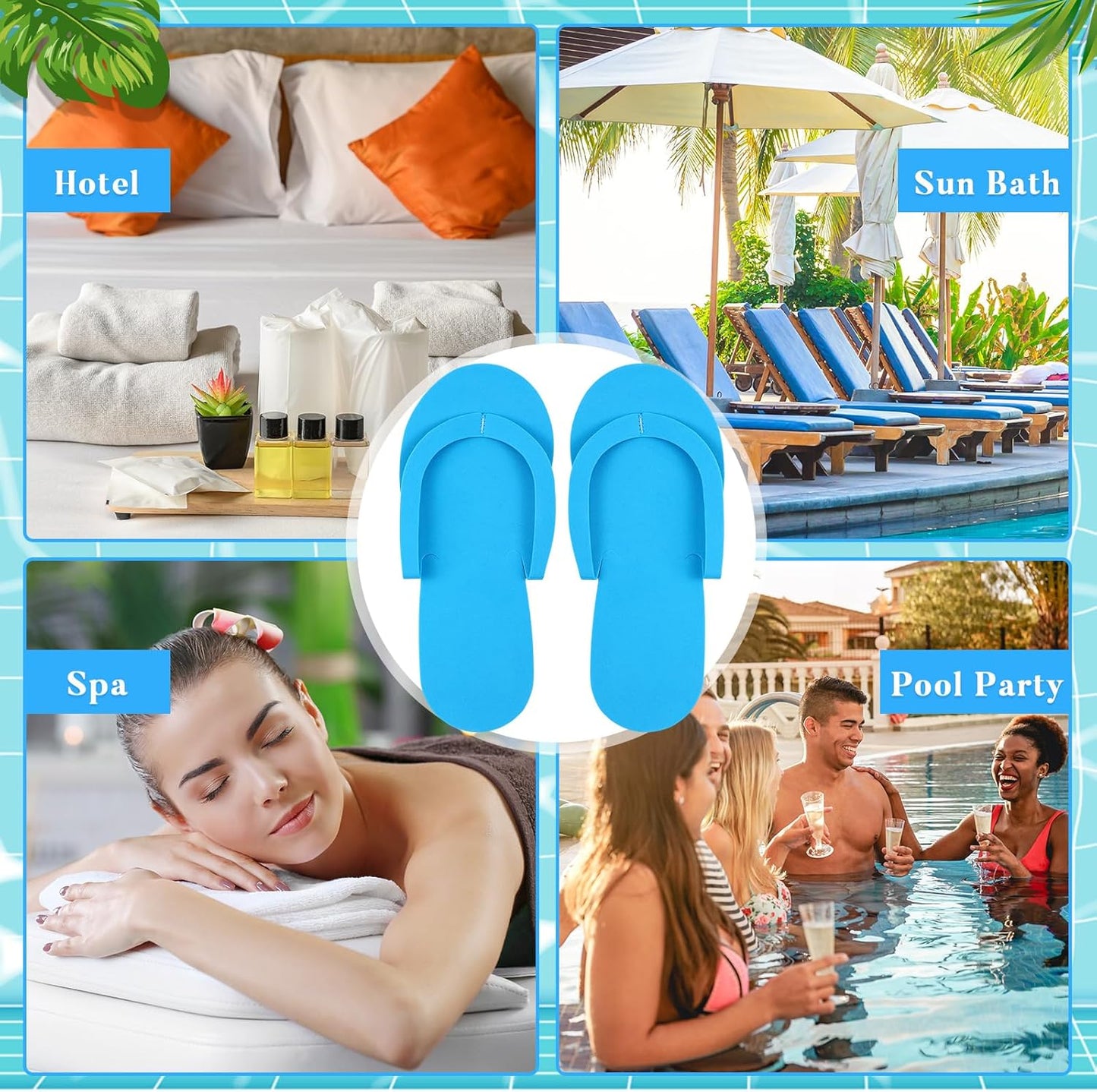 300 Pairs Disposable Pedicure Slippers and Toe Separators Kit Include 80 Disposable Foam Pedicure Flip Flops 220 Pairs Toe Separators for Women Nail Spa
