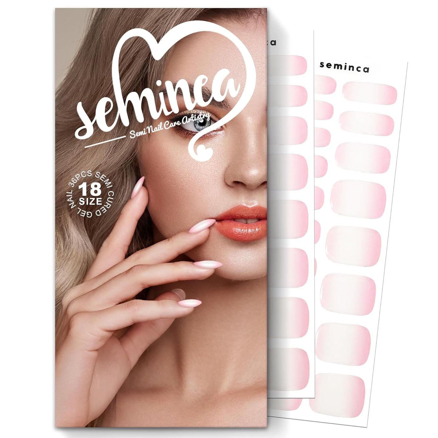 Semi Cured Gel Nail Strips(Cherry blossom Ombre)