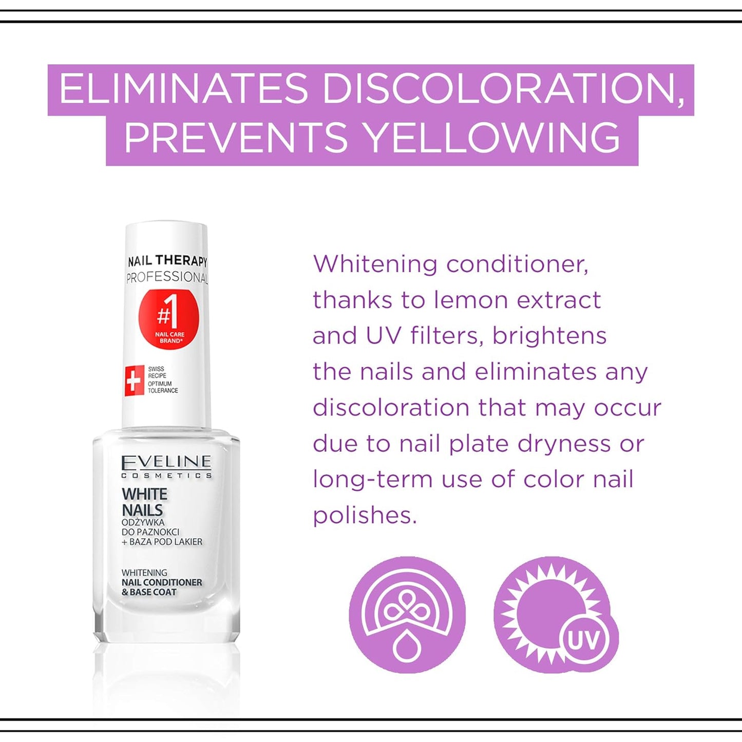 Eveline Cosmetics 3 In 1 Instantly Whiter Nail Whitener