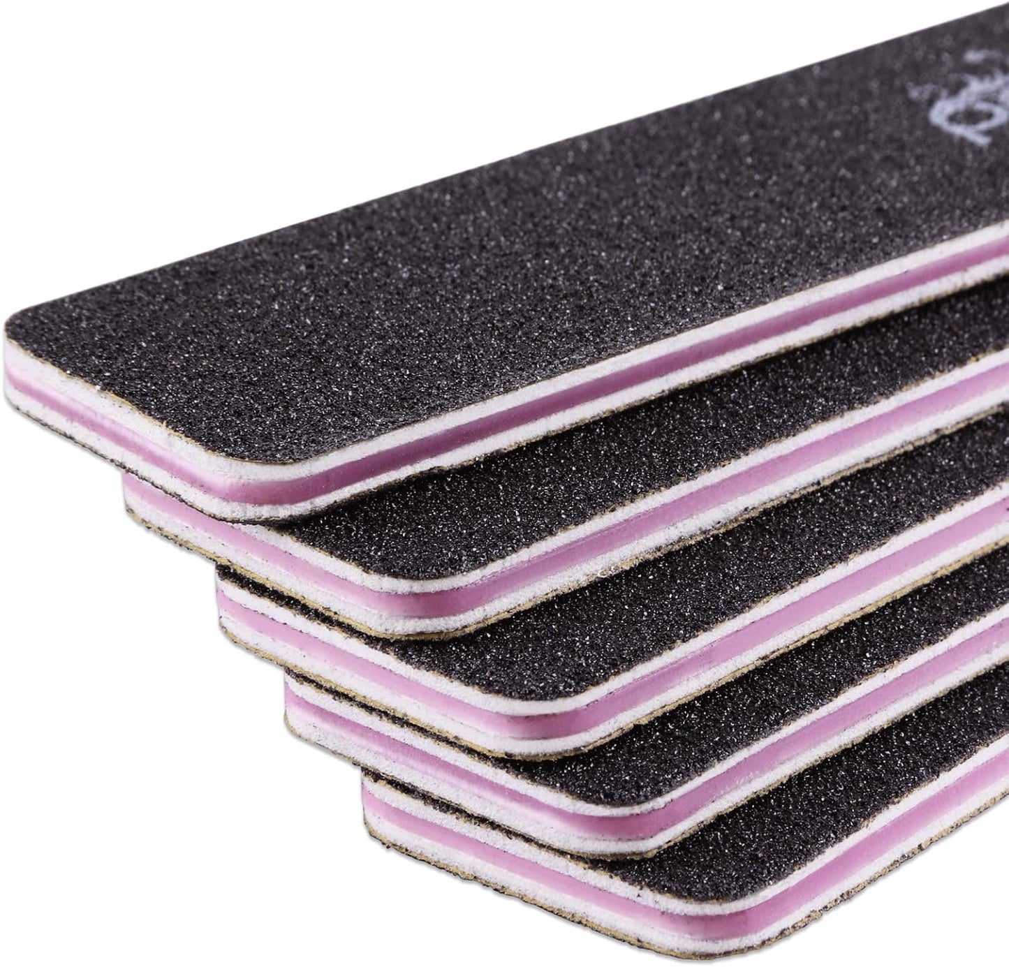 10PCS Jumbo Size PANA Professional Double Sided Nail Files - Black, 100/180 Grit - Emery Board Nail Buffering File Manicure Pedicure Nail Polisher Washable