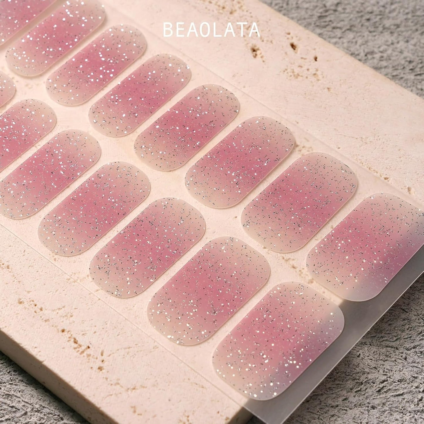 Nail Polish Strips, 32PCS Salon Quality Wraps, Long Lasting Gel Nail Stickers for Women Easy Apply& Remove (Blush Pink Wish)