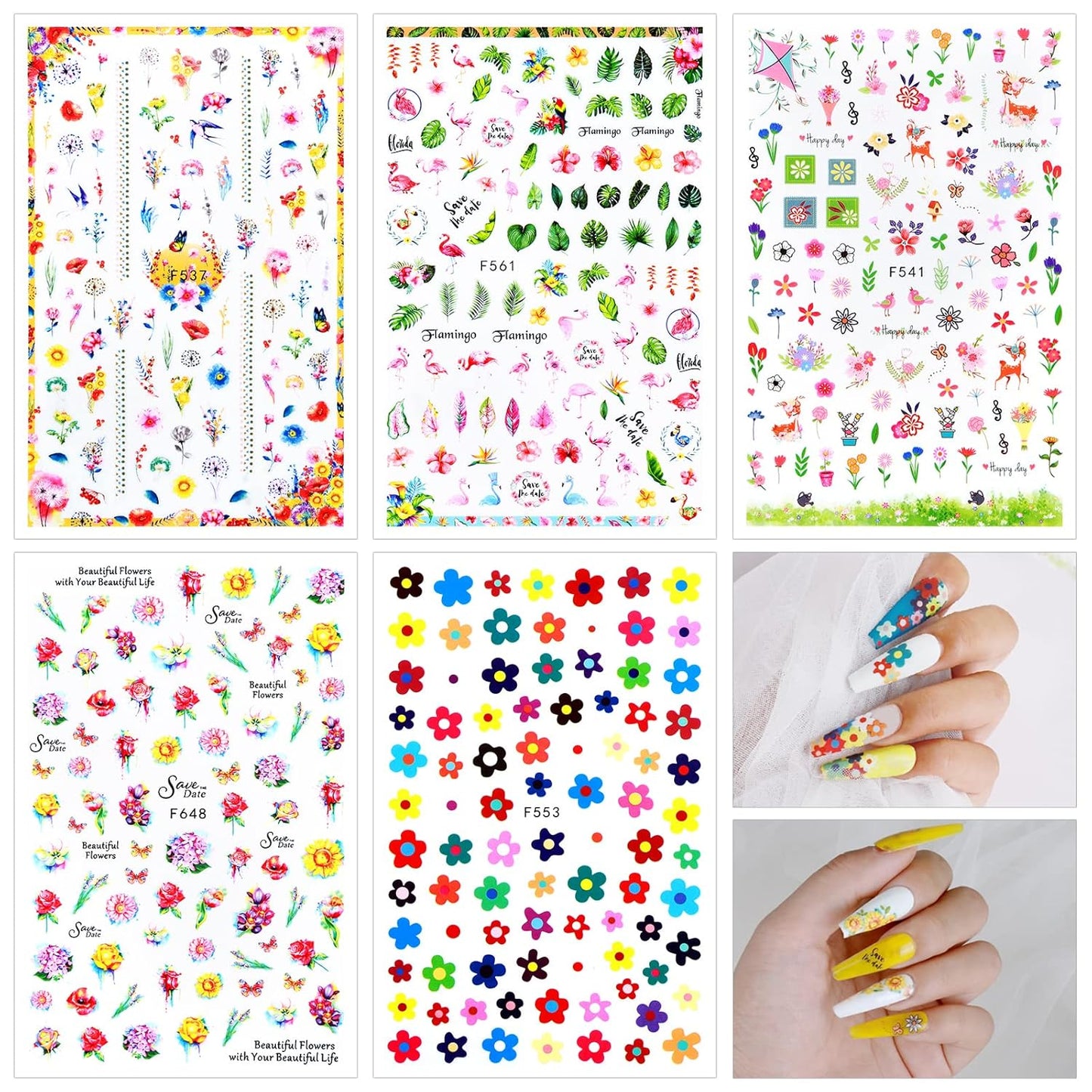 Teenitor Nail Art Decoration with 12 Sheets Nail Art Stickers for Nail Art, Butterfly Nail Foil Stickers, Nail Sequins and Rhinestones, Self-Adhesive Nail Sticker Decals for Nails Art Design