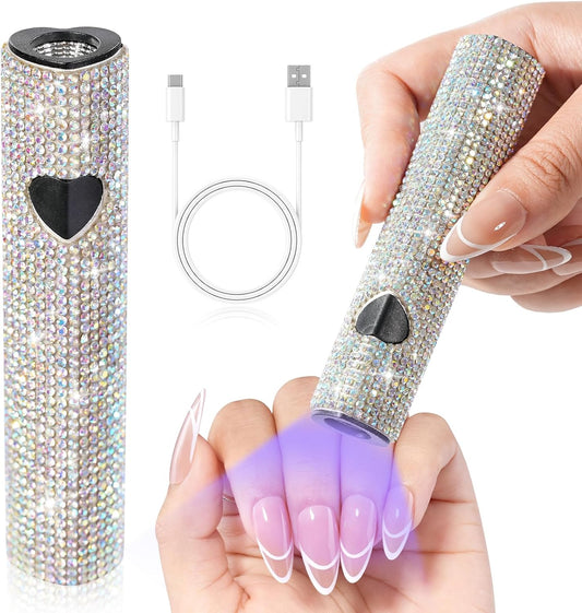 UV Light for Gel Nails, Handheld UV Nail Lamp, Portable LED Nail Lamp, Mini Nail Dryer, USB Nail Light for Fast Curing, White