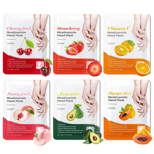 6PCS Hand Masks,Hydrating Hand Masks Moisturizing Gloves Overnight for Dry Cracked Hands,Daily Hand Care Hand Masks Gift Set for Women and Men N