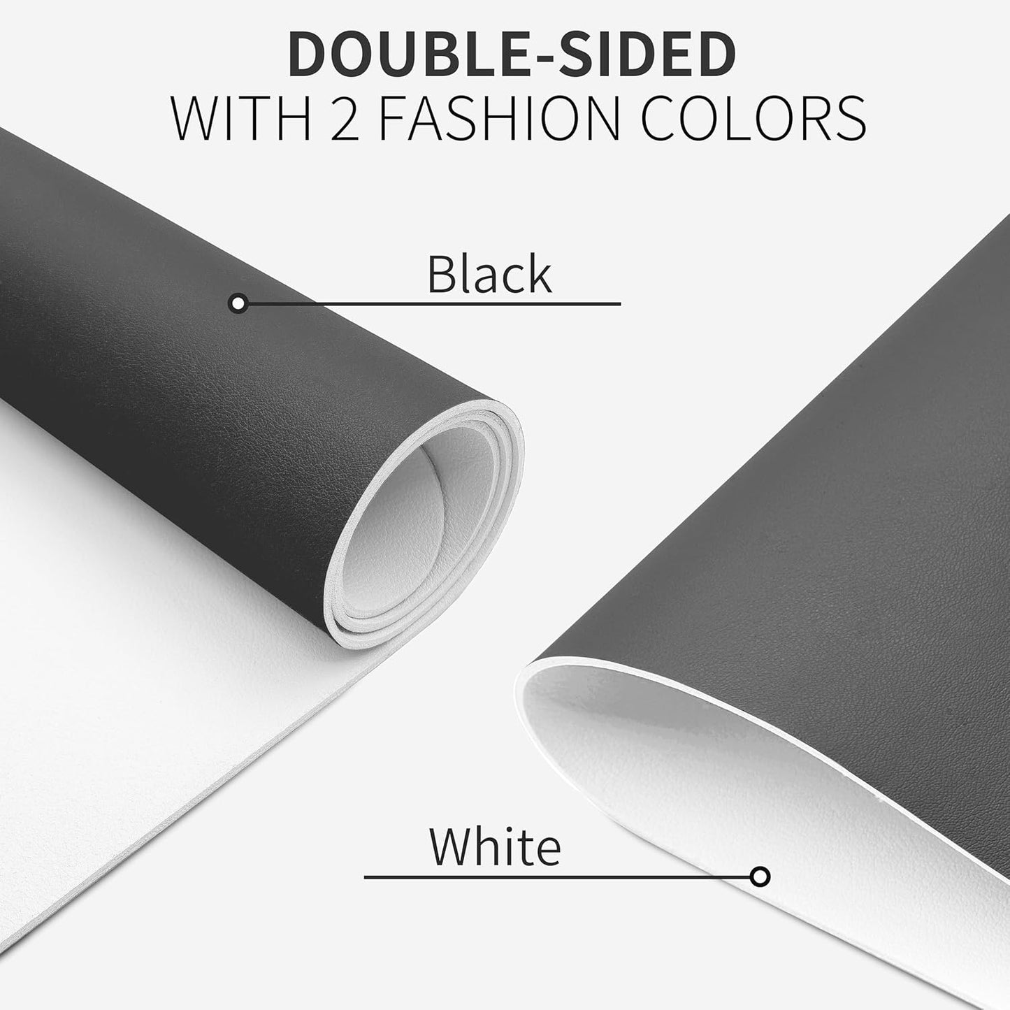 Double-sided Nail Table Mat for Nail tech - Soft Microfiber PU Leather Nail Desk Mat - Foldable Nail Art Table Mat Acetone Resistant for Nails Salon Home (Black-White) (Mat Only)