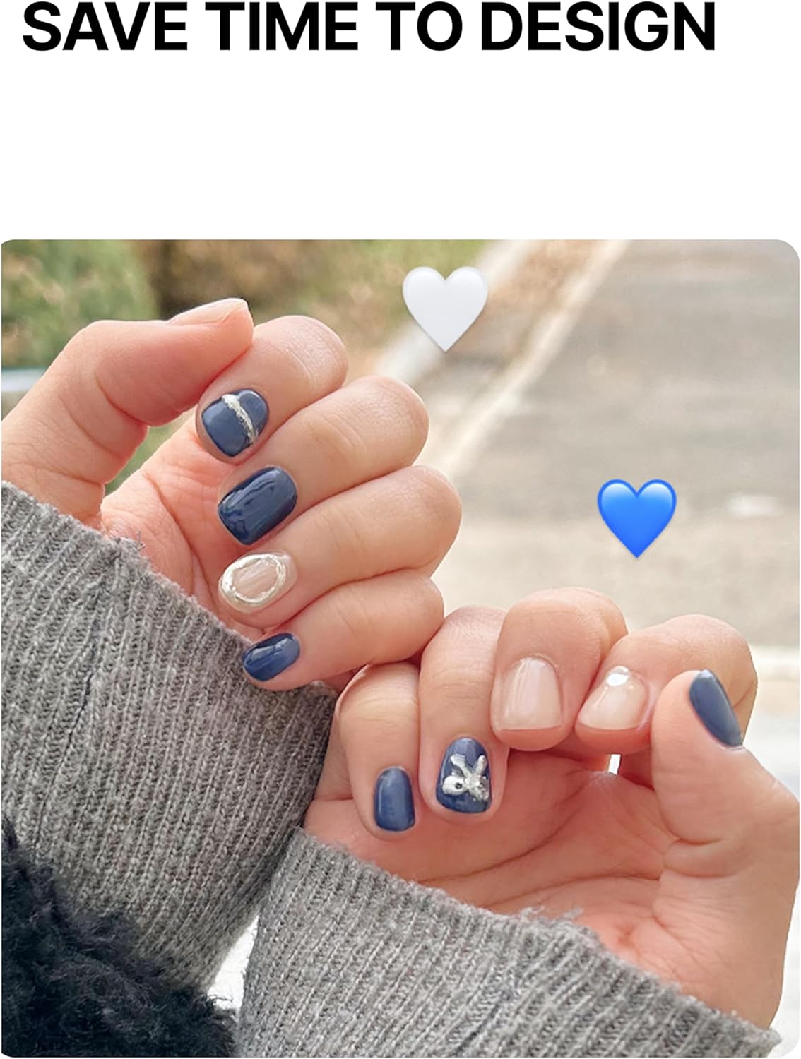 UUUUUU Semi Cured Gel Nail Strips | Salon-Quality | UV Free Gel Nail Wraps for Women | Easy Peel&Stick | Long-Lasting up to 14 Days | 28 Strips Set+File & Wipes | Gift-Ready (UGN089-Midnight)