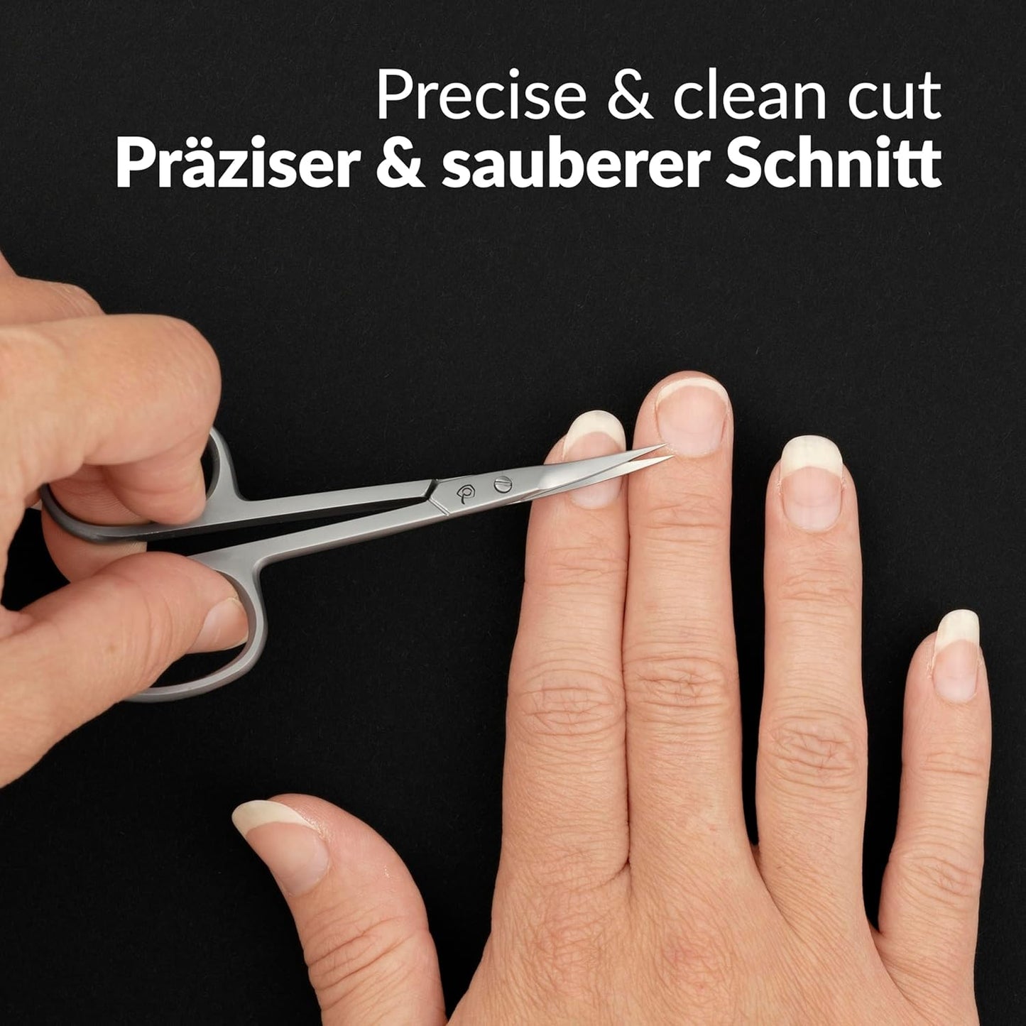 marQus Curved Cuticle Scissors – Precision Stainless Steel for Manicure & Pedicure, Eyebrow & Eyelash Grooming, Extra Sharp with Premium Storage Case