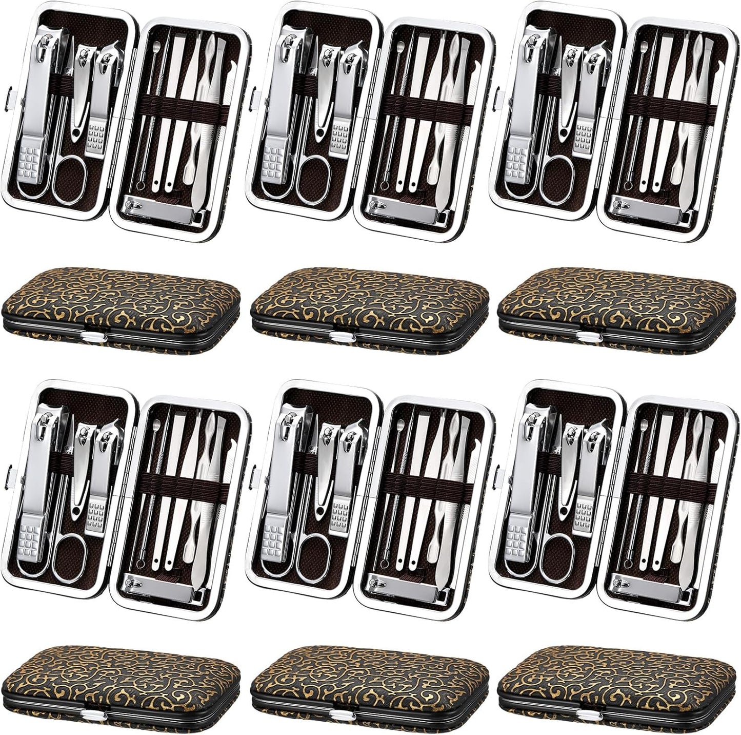 Geosar 12 Sets Manicure Set Nail Clippers Set Pedicure Kit 12 in 1 Stainless Steel Professional Grooming Kits Nail Care Tools with Travel Case for Men Women(Modern Style)