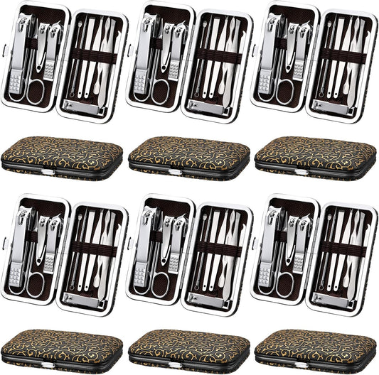 Geosar 12 Sets Manicure Set Nail Clippers Set Pedicure Kit 12 in 1 Stainless Steel Professional Grooming Kits Nail Care Tools with Travel Case for Men Women(Modern Style)