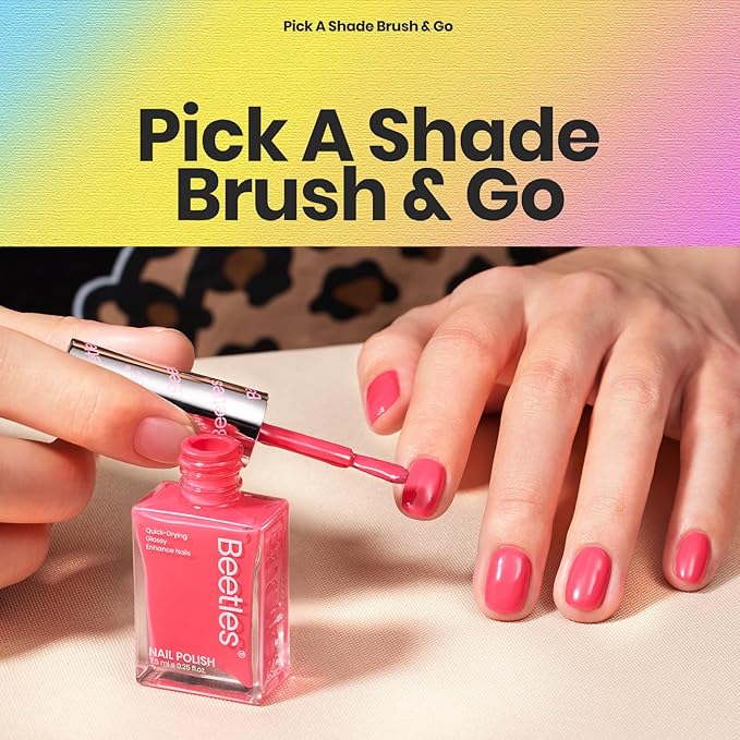 Beetles Neon Nail Polish Set - Quick Dry Nail Polish Kit 12 Colors Hot Pink Green Blue Yellow Red Regular Air Dry Fingernail Polish Pack for Women Christmas Gift Beetles Cocktails 12 Colors