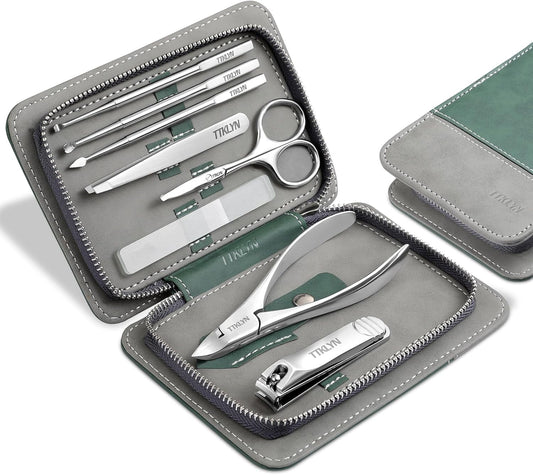 Manicure Kit for Women, Stainless Steel Nail Kit with PU Leather Case, Precision Pedicure Tools for Feet