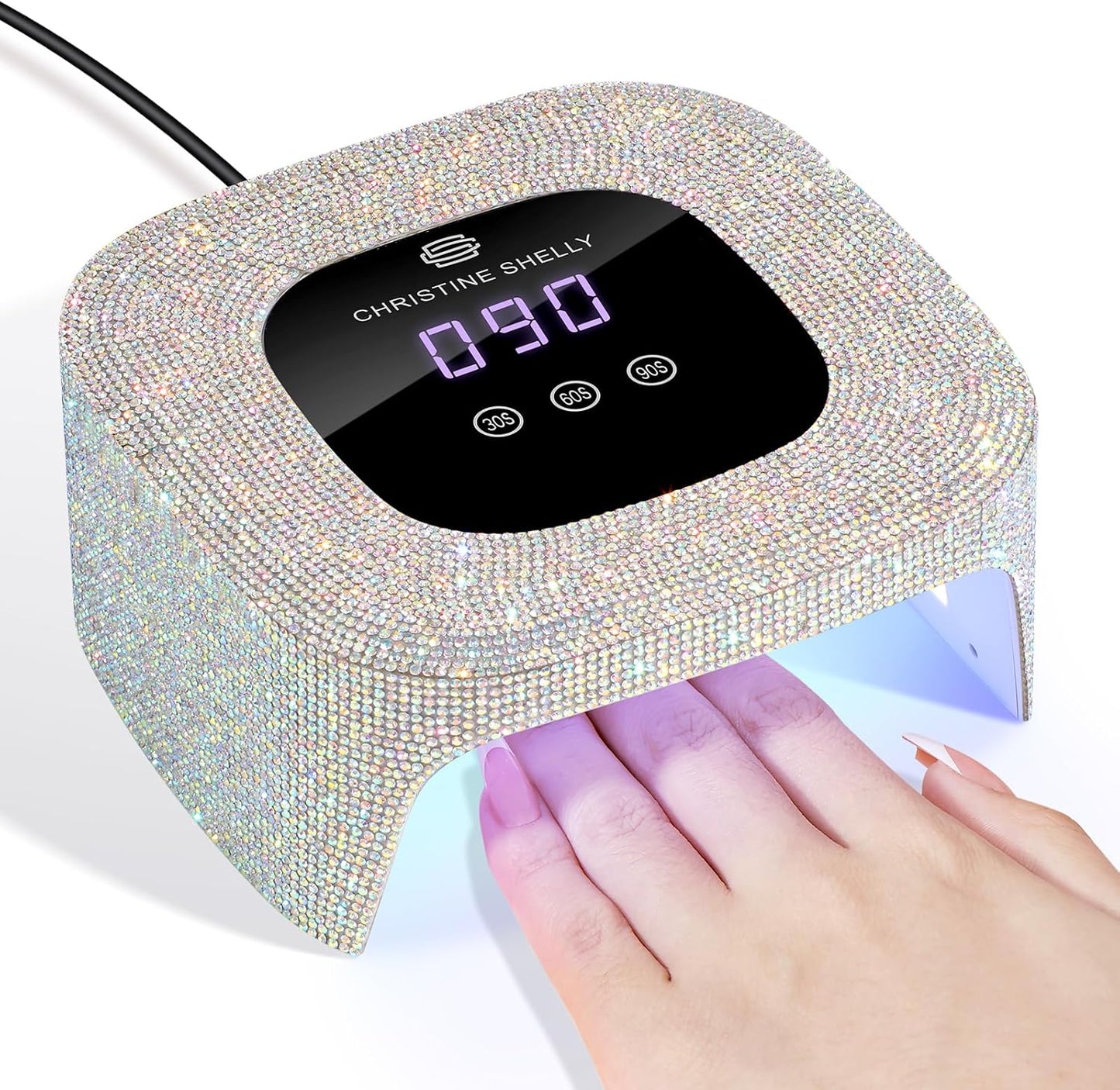 48W UV Light for Nails,Mini UV LED Nail Lamp with 3 Timer Settings, Auto Sensor, Fast Curing for Gel Nails,Nail Dryer Sparkly Gel Nail LCD Display Home Use DIY