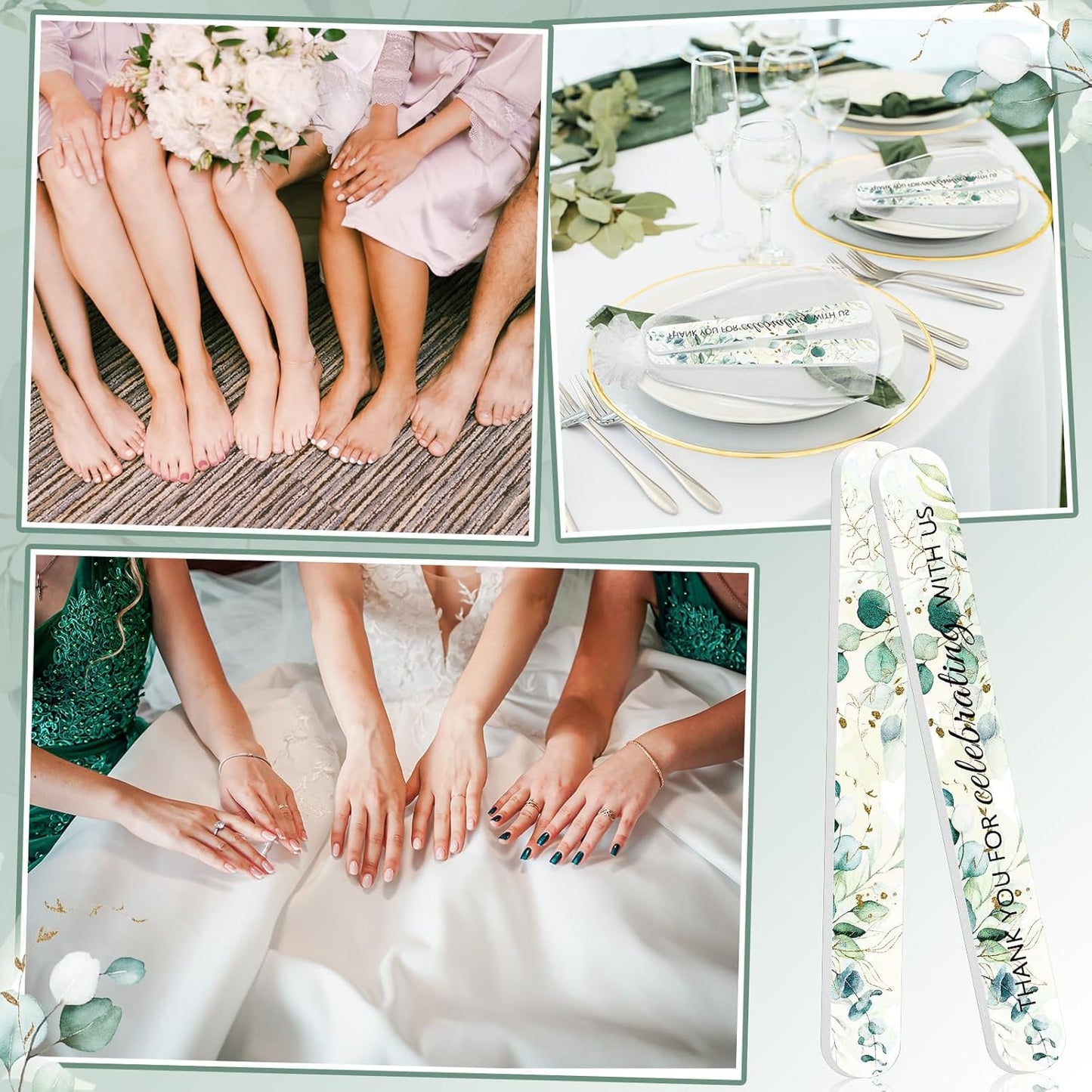 50 Pcs Wedding Bridal Shower Party Favors Bulk Nail Files Emery Boards for Guests Bridesmaid Bachelorette Party Favors Thank You for Celebrating with Us Game Prizes Gifts Bags Stuffers