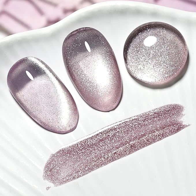 JODSONE 16.5ml Cat Eye Gel Nail Polish Silver Gray Glitter Magnetic Reflective Translucent at Home Salon Design Need U V Curing