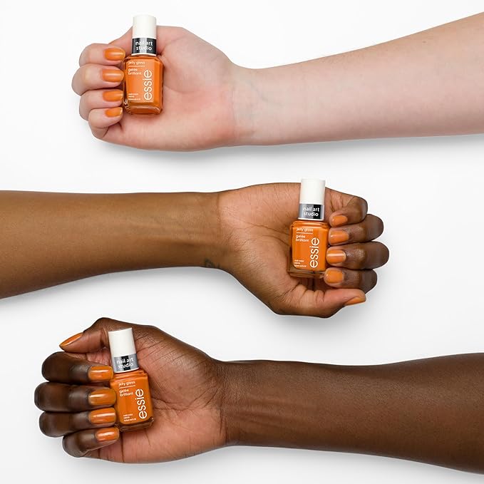 essie Nail Art Studio Jelly Gloss Polish, Vegan, Sheer Orange Nail Polish, Apricot Jelly, 0.46 Fl Oz