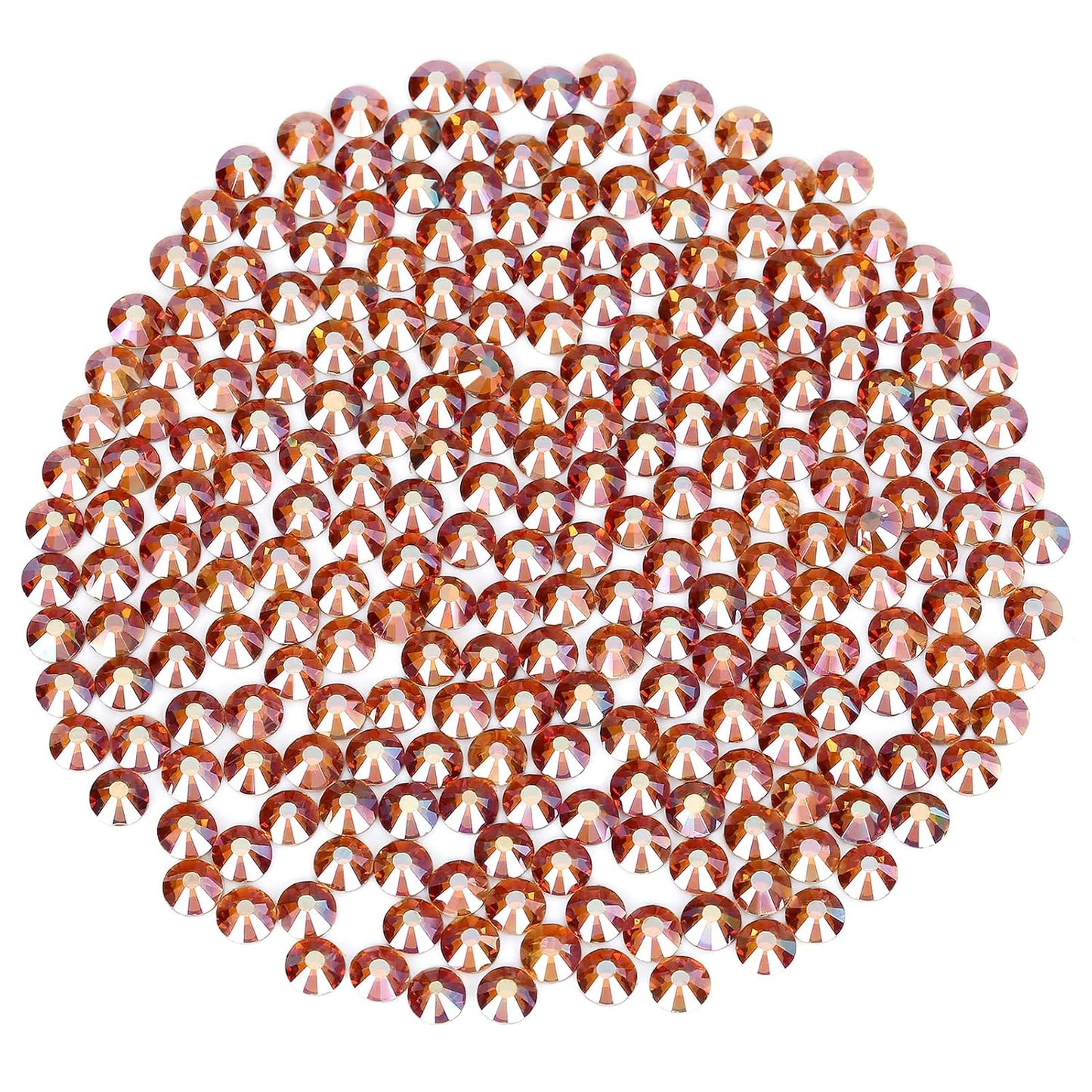 Novani Rhinestones 3000Pcs Flatback Crystal Round Loose Gemstones Glass Rhinestones for Crafts Makeup Nail Art Clothes Shoes DIY Decorations(SS6, 1.9-2.0mm,Amber)