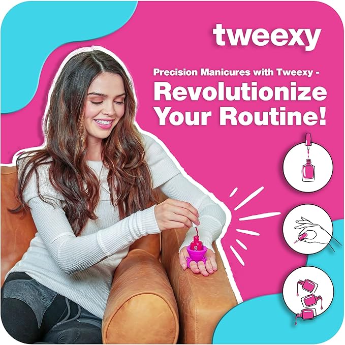 Tweexy Wearable Nail Polish Holder Ring - Hands-Free, Portable Manicure Accessory, Secure Grip for All Bottle Sizes, Convenient Nail Polish Organizer Stand (Bonbon pink)