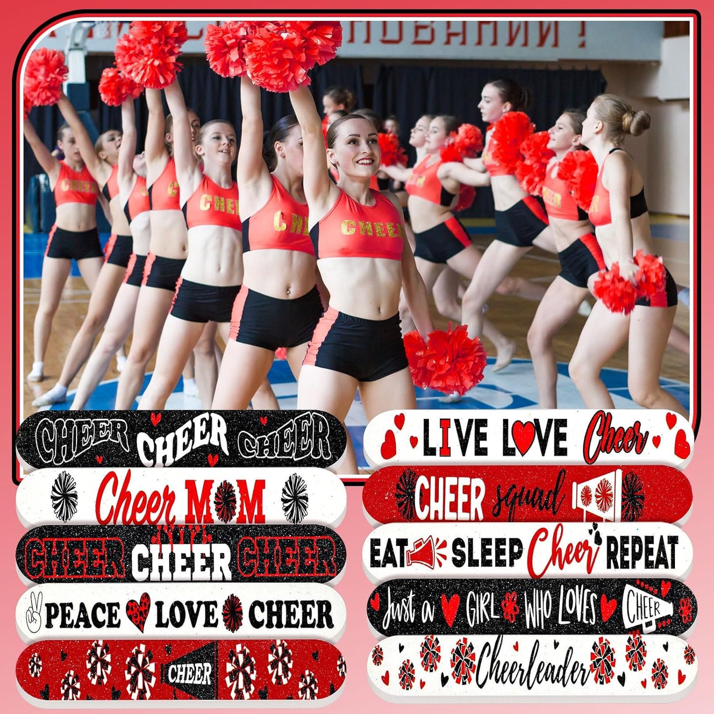 50 Pack Cheerleader Gifts Bulk for Team Funny Cheerleaders Nail Files Party Favors Cheer Gifts Cheerleading Favors for Women Girls Teammates