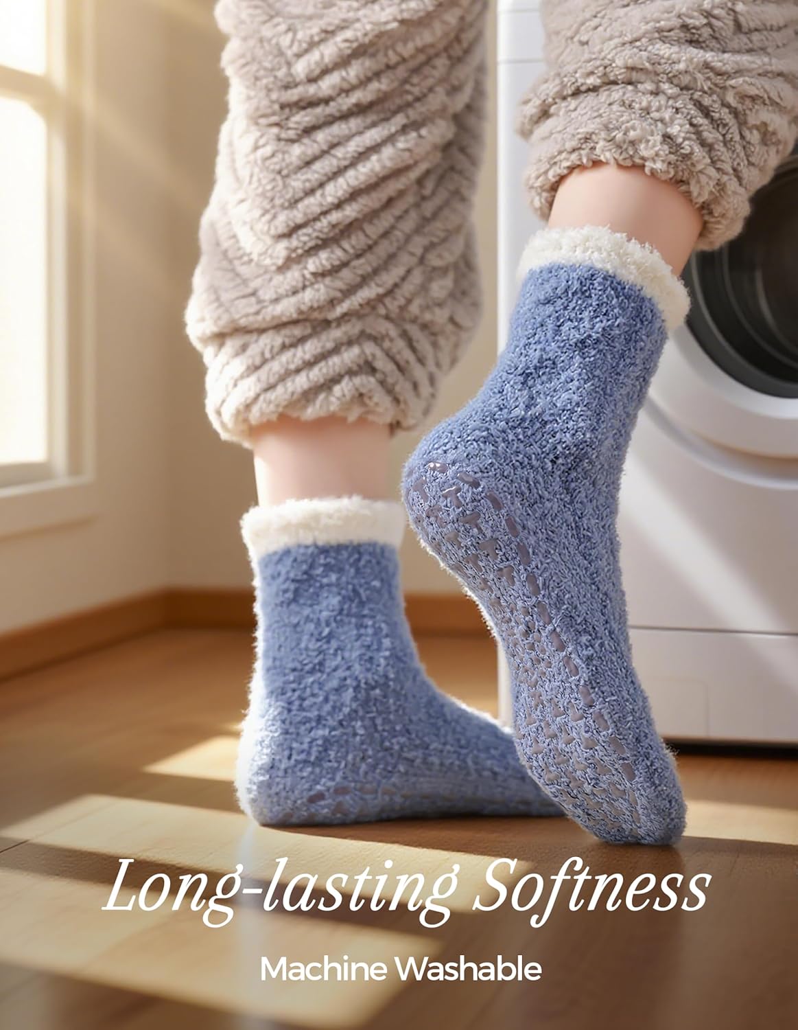 TEHOOK Warm & Cozy Gifts for Women, Stocking Stuufers, Fluffy Fuzzy Plush Sleeping Slipper Socks - Soft Warm Fabric