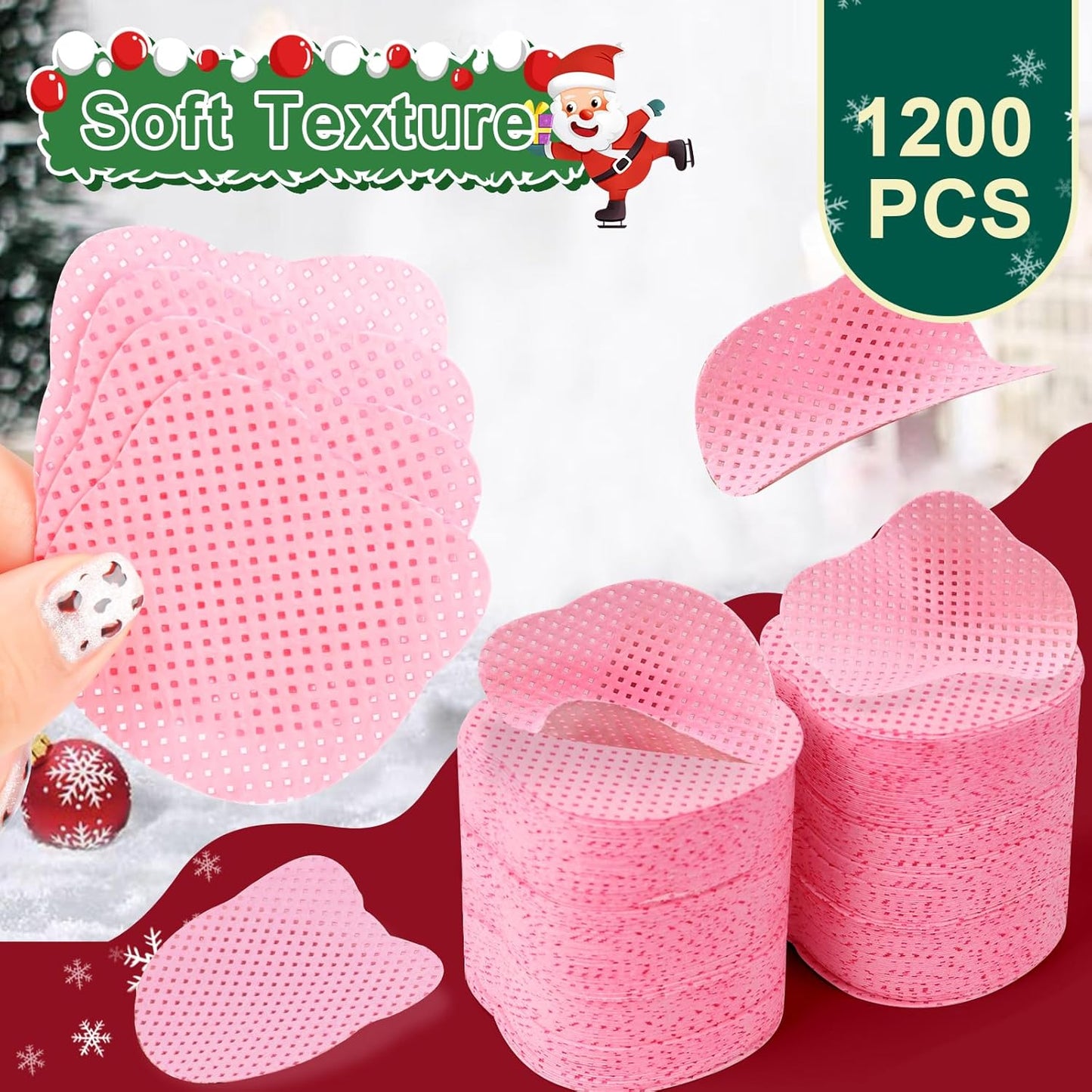Lint Free Nail Wipes 1200PCS Cute Bear Head Shape Non-Woven Nail Polish Remover Wipes No Lint Cleaning Wipes Pink Soft Nail Wipes Nail Stuff Dry Pads For Nail Art & Eyelash Extension