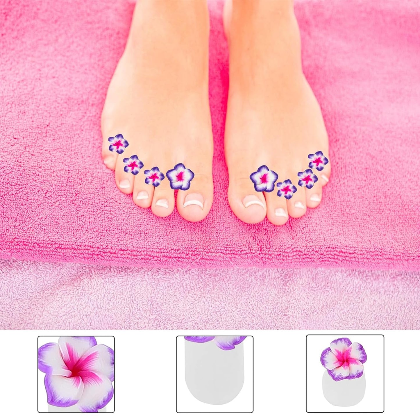 32 Pieces Toe Separators Silicone Flower Toe Separators for Pedicure Colorful Toe Stretcher Nail Polish Art Tools Pedicure Spacers Tools for Nail Salon Toes Dividers (A)