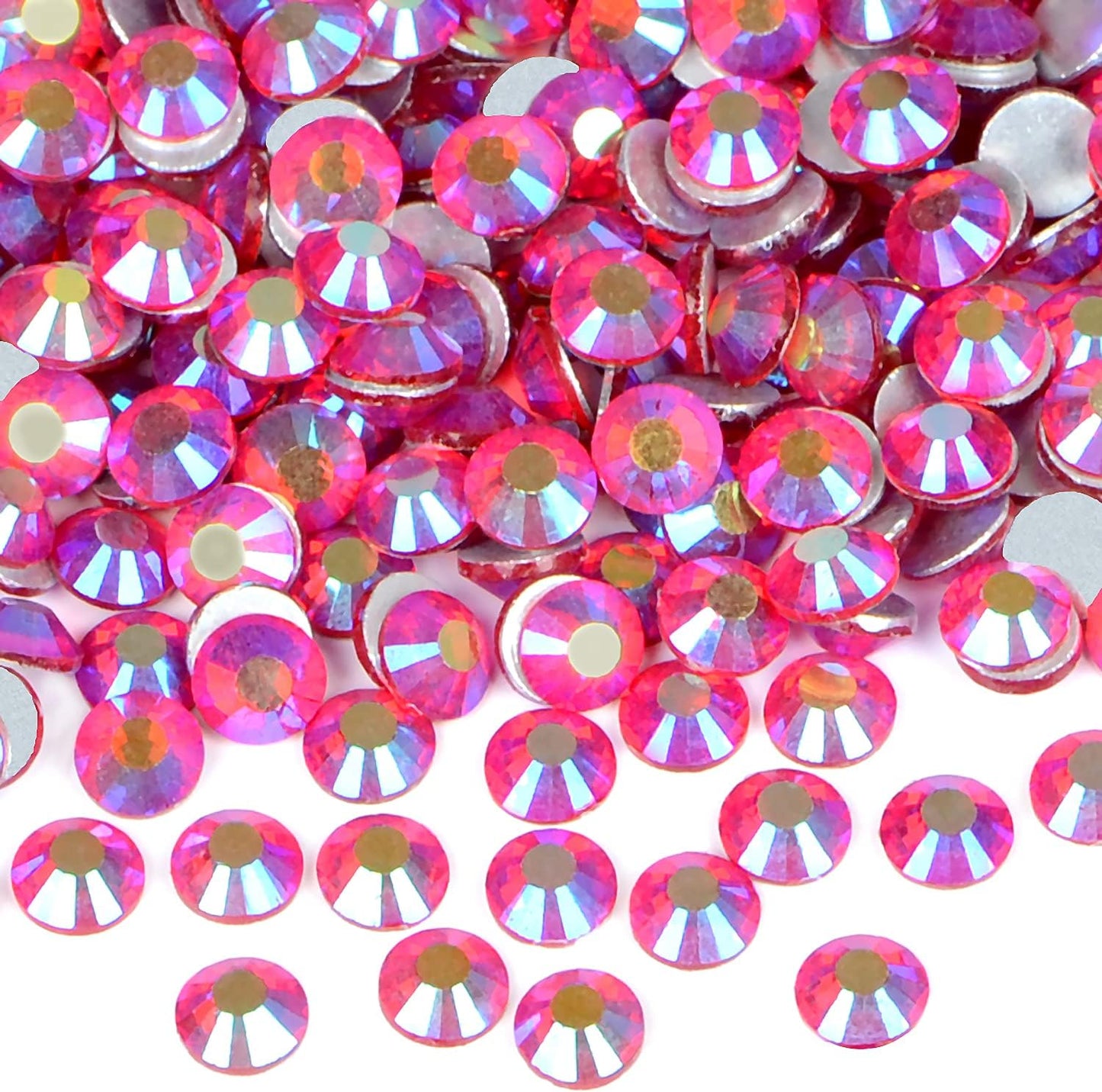 288PCS Art Nail Rhinestones non Hotfix Glue Fix Round Crystals Glass Flatback for DIY Jewelry Making with one Picking Pen (ss30 288pcs, Siam AB)