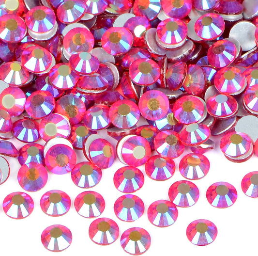 288PCS Art Nail Rhinestones non Hotfix Glue Fix Round Crystals Glass Flatback for DIY Jewelry Making with one Picking Pen (ss30 288pcs, Siam AB)