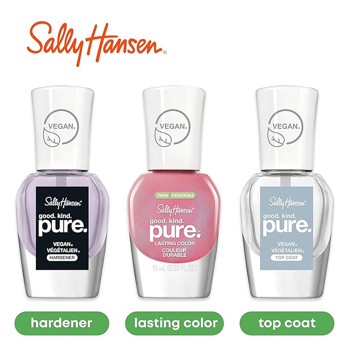 Sally Hansen Good. Kind. Pure. Nail Polish | Plant-Based, Vegan, 16-Free Formula | Sheer, Glossy | 200 Pink Cloud | Sheer Baby Pink Nail Color