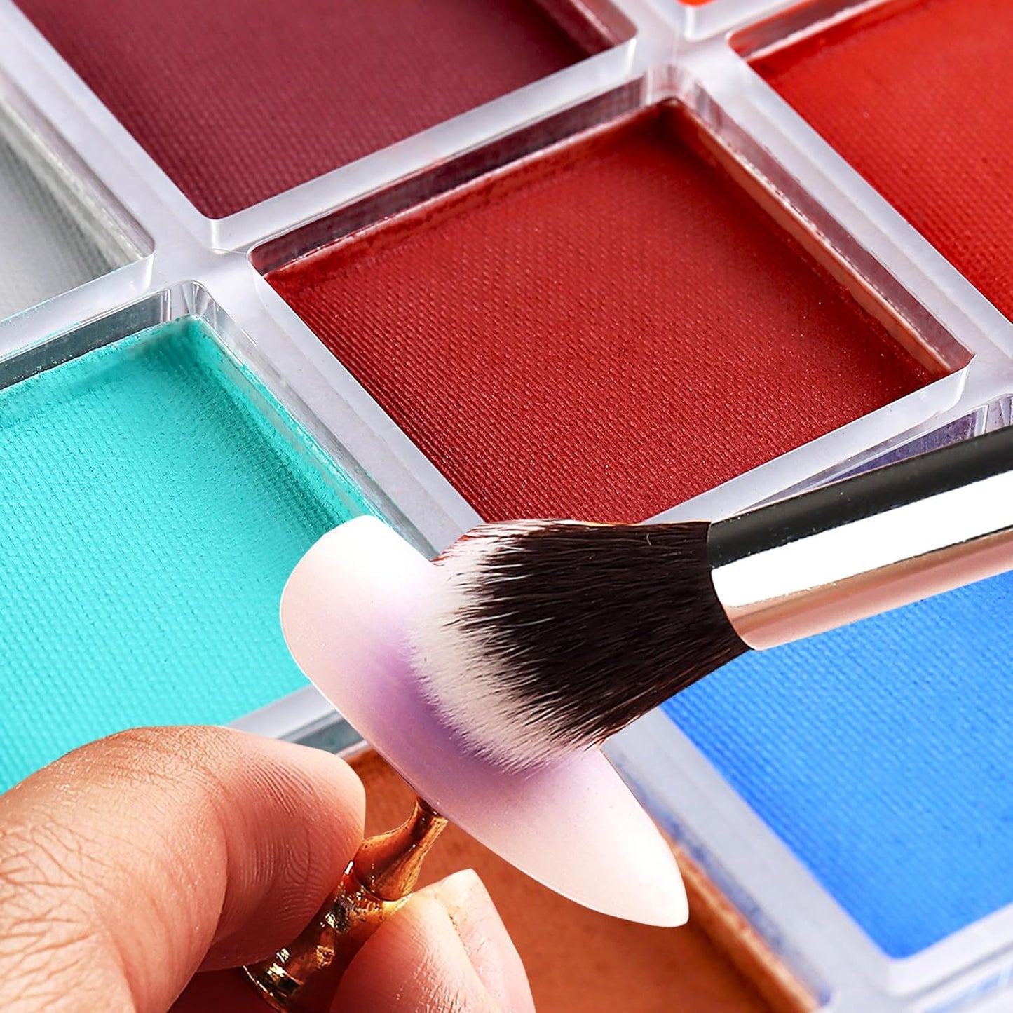 Nail Powder Pigment Palette - 9 Colors Ombre Gradient Nails - Ultra Fine Powder - Includes 5 Sponge Sticks, 1 Brush