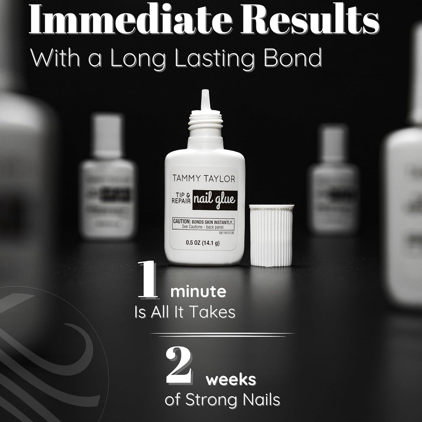Tammy Taylor Brush On Nail Glue, Dry Clear Gel Nail Glue for Press on Nails, Acrylics, Tips and Even Natural Breaks, UV/LED Curing Needed, Strong Gel for Nails and Extensions