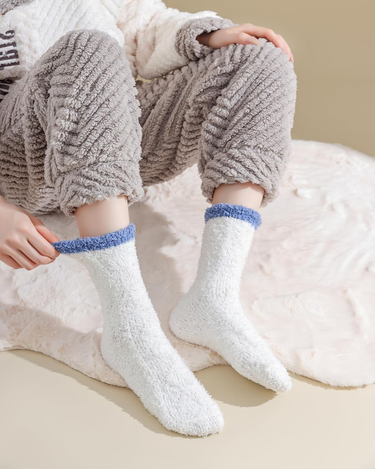 TEHOOK Warm & Cozy Gifts for Women, Stocking Stuufers, Fluffy Fuzzy Plush Sleeping Slipper Socks - Soft Warm Fabric