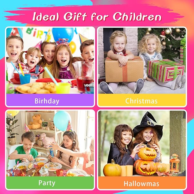 wakaniya Kids Nail Polish Set, Non-Toxic Peel-Off Quick Dry Mini Nail Polish for Girls 8 Colors Set with Gems Stickers