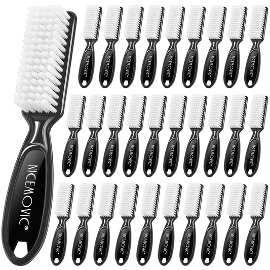 NICEMOVIC 30 Pcs Handle Grip Nail Brush, Hand Fingernail Cleaner Brush Manicure Tools Scrub Cleaning Brushes Kit, Use for Toe and Nail Cleaning (Black)