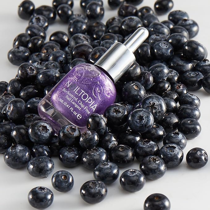 Nailtopia - Plant-Based Chip Free Nail Lacquer - Non Toxic, Bio-Sourced, Long-Lasting, Strengthening Polish - Jomo (Sheer Purple) - 0.41oz