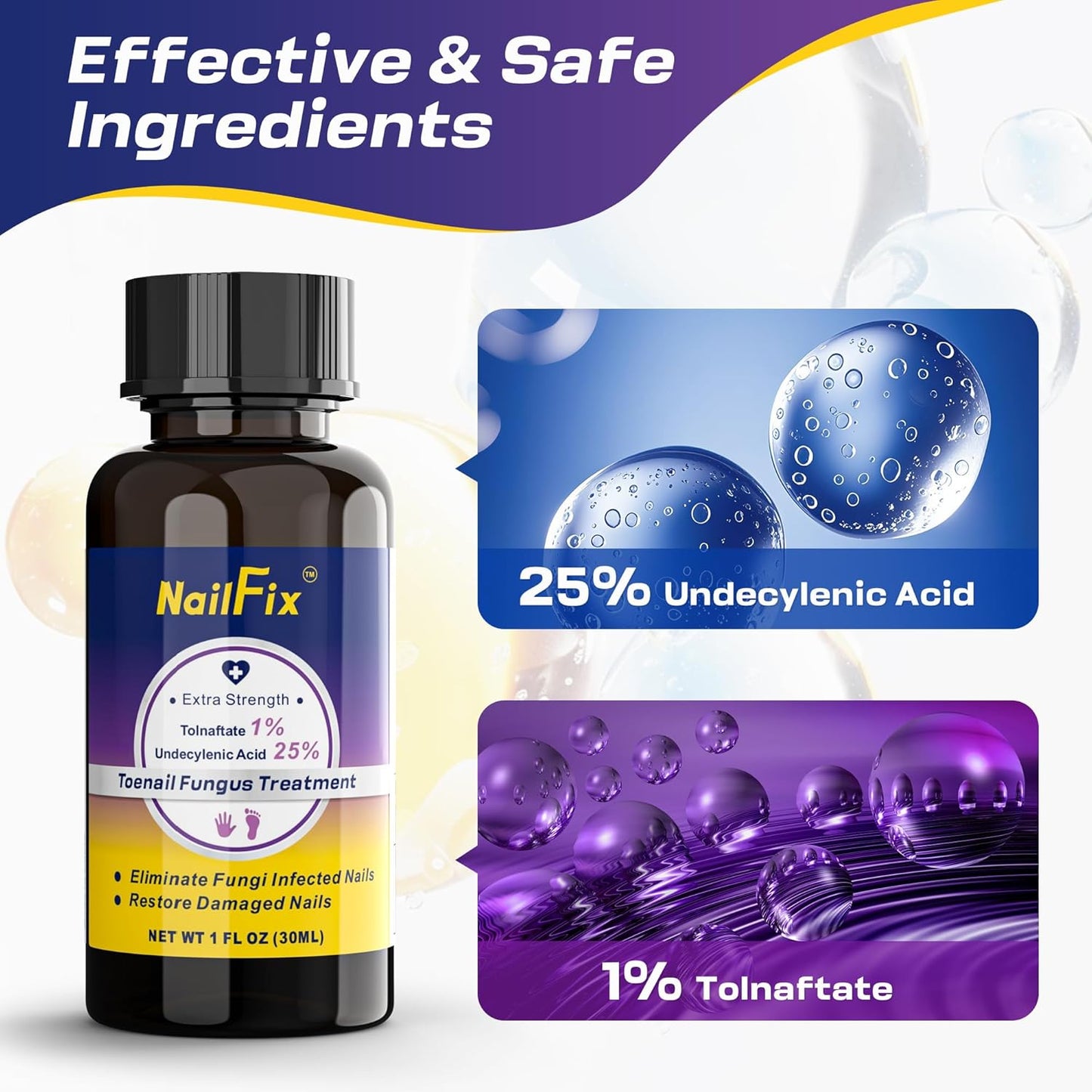 Toenail Fungus Treatment Extra Strength - Upgraded Toe Nail Fungus Treatments, Antifungal Nail Treatment with 25% Undecylenic Acid & Tea Tree Oil - Damaged Nails Foot Fungus Treatment Extra Strength