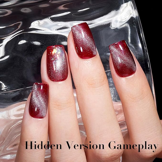 AZUREBEAUTY Cat Eye Nail Polish Fast Drying Silvery Glitter Top Coat Nail Polish Moonlight Natural Glassy Shine Salon Quality for Women Girl Gifts
